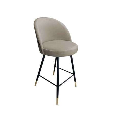  Upholstered stool CENTAUR in bright brown color MG-09 material with a golden leg