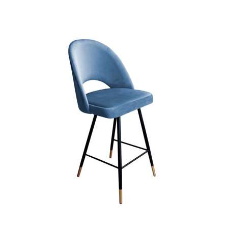 Blue upholstered LUNA chair material MG-33 with golden leg