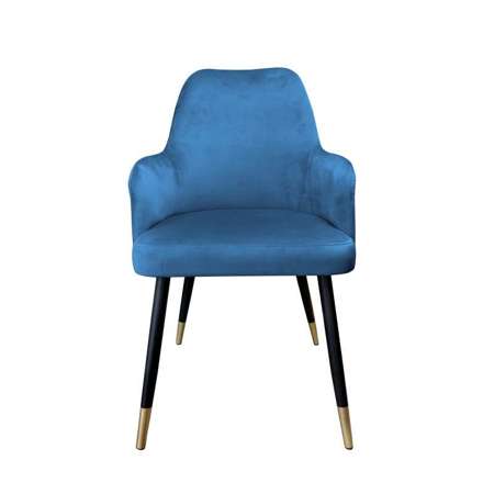 Blue upholstered PEGAZ chair material MG-33 with golden leg