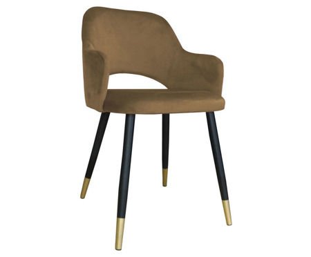 Bright brown upholstered STAR chair material MG-06 with golden leg