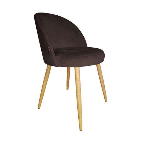Brown upholstered CENTAUR chair in MG-05 material with oak leg