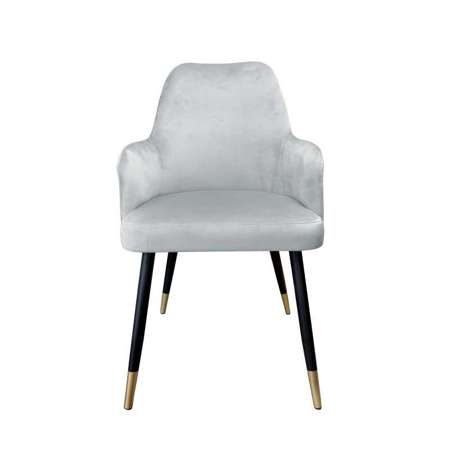 Gray upholstered PEGAZ chair material MG-17 with golden leg