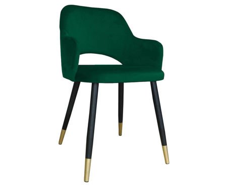 Green upholstered STAR chair material MG-25 with golden leg