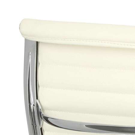 Office armchair CH1191T white leather / chrome