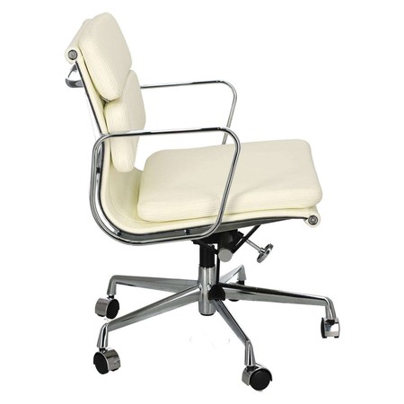 Office chair CH2171T white leather chrome