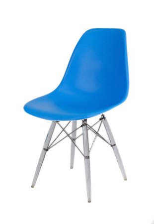 SK Design KR012 Blue Chair, Clear legs
