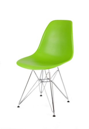 SK Design KR012 Green Chair, Chrome legs