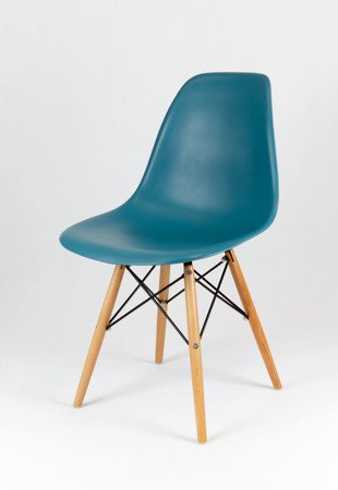 SK Design KR012 Navy Green Chair, Beech legs