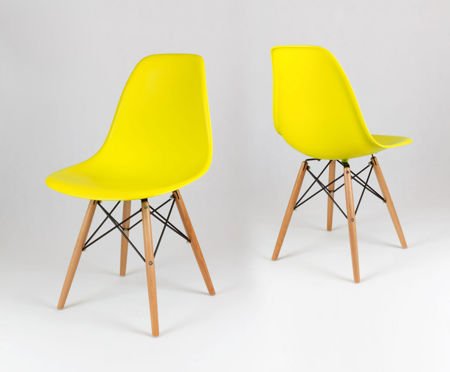 SK Design KR012 Yellow Chair, Beech legs