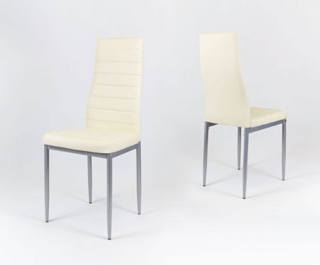 SK Design KS001 Cream Synthetic Leather Chairon a Painted Frame
