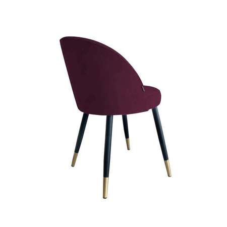 Upholstered CENTAUR chair in burgundy color MG-02 material with a golden leg