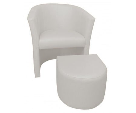 White CAMPARI armchair with footrest