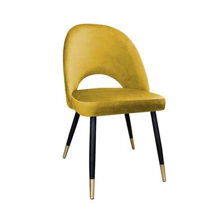 Yellow upholstered LUNA chair material MG-15 with golden leg