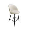  Upholstered bar stool CENTAUR in ivory color MG-50 material with a golden leg