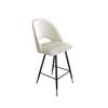  Upholstered stool LUNA in ivory color MG-50 material with a golden leg