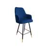 Blue upholstered PEGAZ chair material MG-16 with golden leg