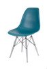 SK Design KR012 Navy Green Chair, Clear legs