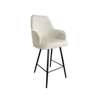Upholstered PEGAZ hoker in ivory color material MG-50