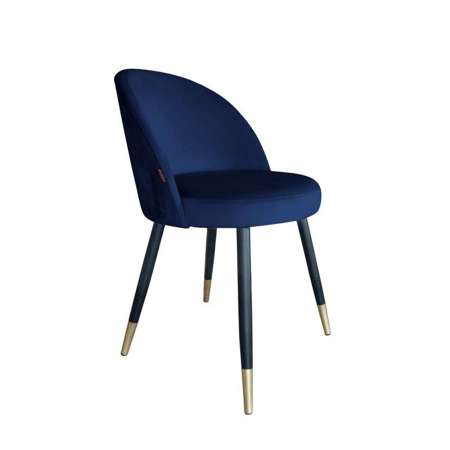 Blau gepolsterter Stuhl CENTAUR Material MG-16 mit goldenen Bein