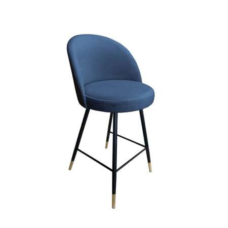 Blau gepolsterter Stuhl CENTAUR Material MG-33 mit goldenem Bein
