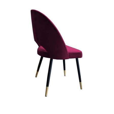 Gepolsterter LUNA-Stuhl aus burgunderfarbenen MG-02-Material mit goldenem Bein