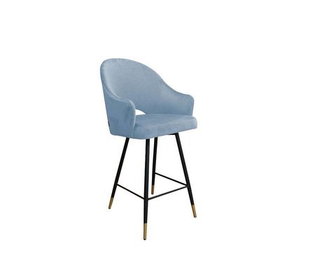 Grau blau gepolsterter Sessel DIUNA Sessel Material BL-06 mit goldenem Bein