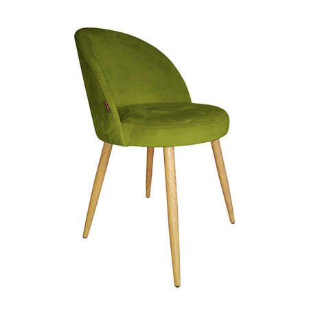 Oliv gepolsterter CENTAUR-Stuhl aus BL75-Material mit Eichenbein