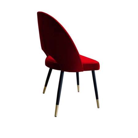 Rot gepolsterter Stuhl LUNA Material MG-31 mit goldenem Bein