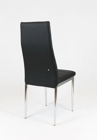SK Design KS001 Schwarz Kunsleder Stuhl mit Chrome