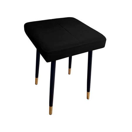 Schwarz gepolsterter FENIKS Stuhl, Material MG-19 mit goldenem Bein