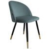 KALIPSO Stuhl blau-grau Material BL-06 mit goldenen Beinen