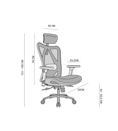 Fotel biurowy ergonomiczny Filadelfia Szary