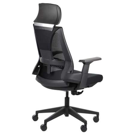 Fotel biurowy obrotowy ergonomiczny PAKSOS z zagłówkiem Czarny