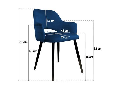 Granatowe tapicerowane krzesło STAR materiał MG-16