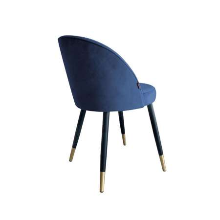 Niebieskie tapicerowane krzesło CENTAUR materiał MG-33 ze złotą nogą