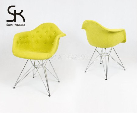 SK Design KR012F Tapicerowany Fotel Guzik Moric 10 Chrom