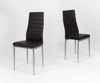 SK Design KS001 Czarne Krzesło z Eko-skóry, Szare nogi